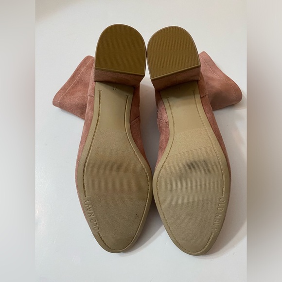 Old Navy Faux-suede Slim-calf Block-heel Boots women’s  7.5, pink - Picture 9 of 13
